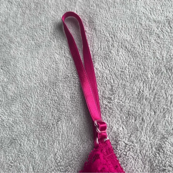 Victoria's Secret VTG 70s 80s Gold Crown Label Pink Lace Pearl Underwire Bra 34B - Picture 9 of 16